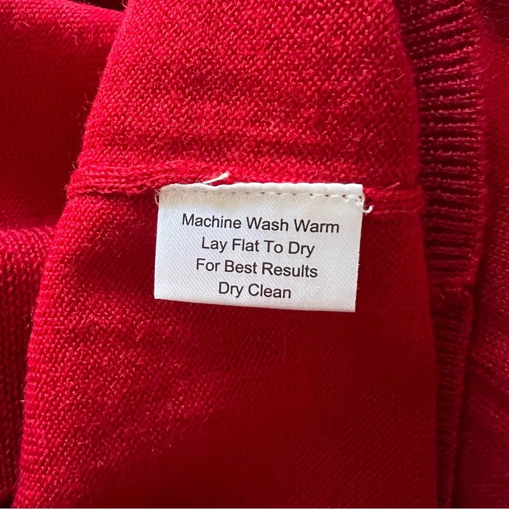Linea Uomo Red Mock Neck Wool Blend Sweater